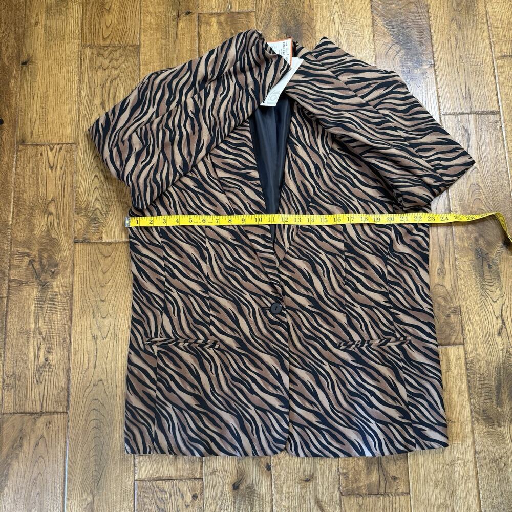 NWT Joan Leslie VTG Women's Blazer Tiger Print Plus Sz 18 Single Button - Picture 5 of 7